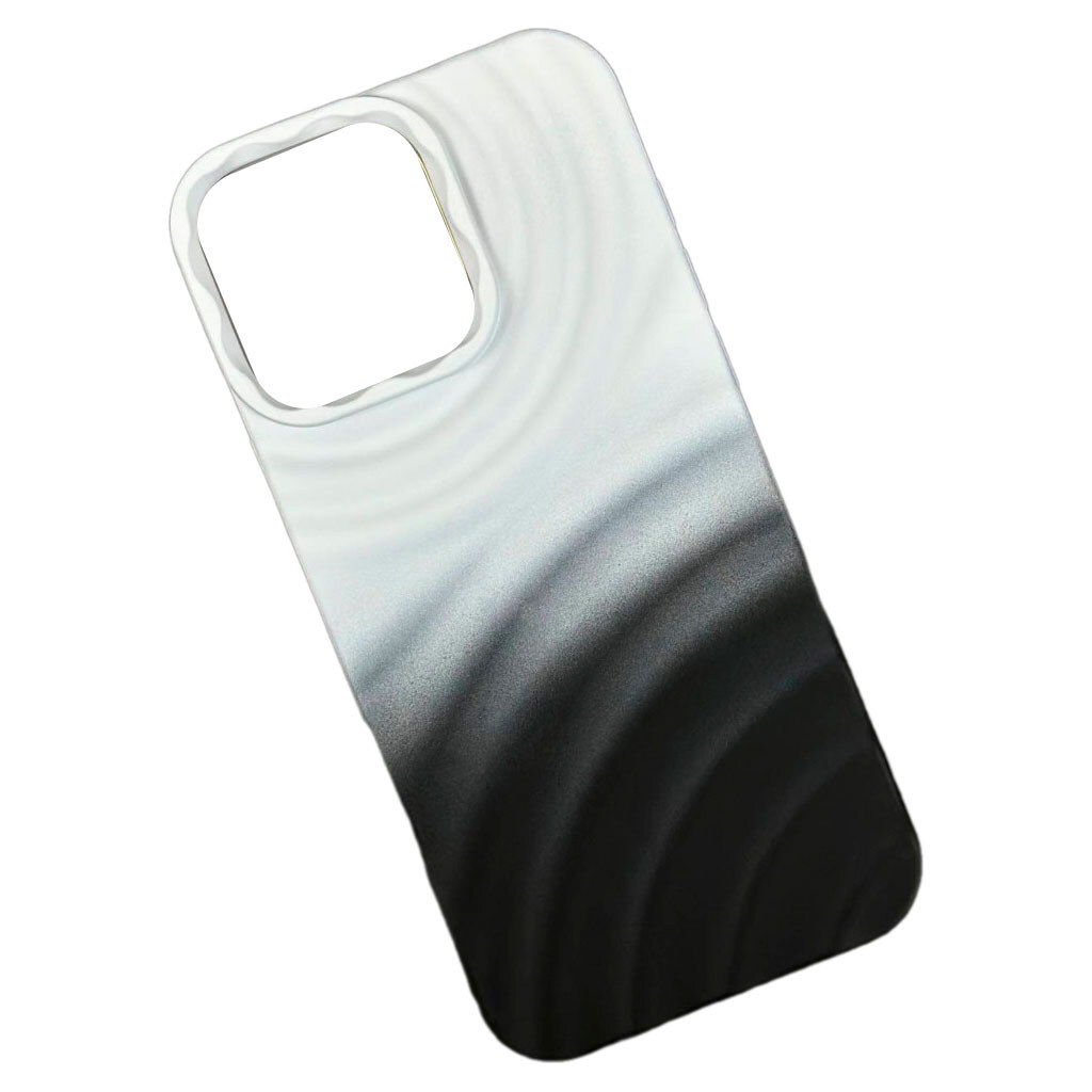 Чохол (накладка) Apple iPhone 12 Pro Max, Wave Color, Black-White, Чорний - № 1 Чохол (накладка) Apple iPhone 12 Pro Max, Wave Color, Black-White, Чорний - № 1