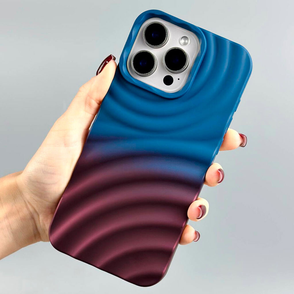 Чохол (накладка) Apple iPhone 15 Pro Max, Wave Color, Ocean Sky, Персиковий - № 2 Чохол (накладка) Apple iPhone 15 Pro Max, Wave Color, Ocean Sky, Персиковий - № 2