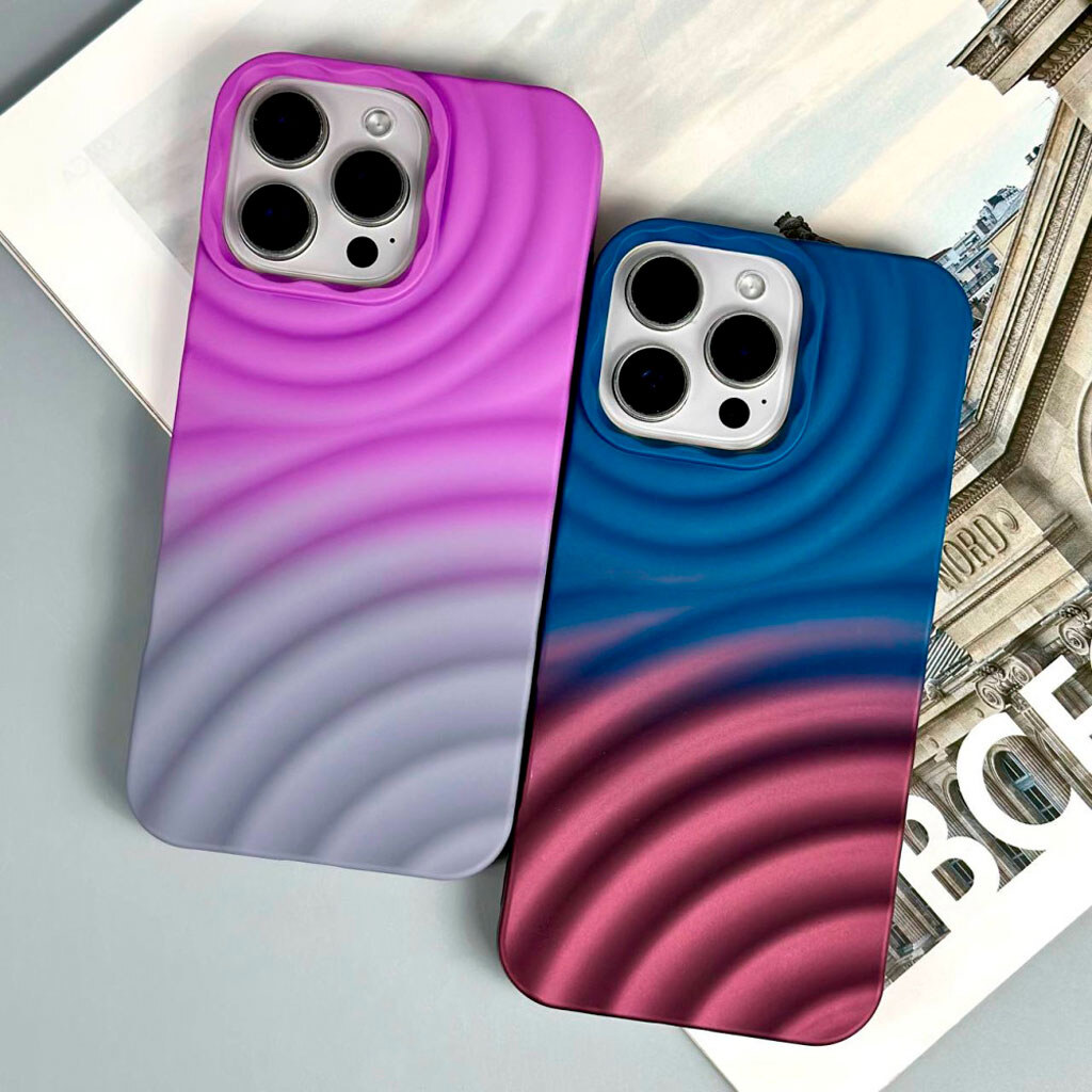 Чехол (накладка) Apple iPhone 15 Pro Max, Wave Color, Black-White, Черный - № 4 Чехол (накладка) Apple iPhone 15 Pro Max, Wave Color, Black-White, Черный - № 4