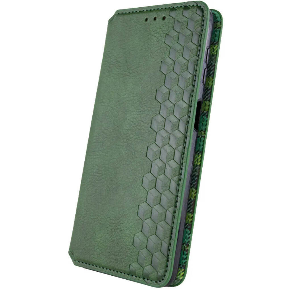 Чехол (книжка) Motorola XT2429 Moto Edge 50 Fusion, GETMAN Cubic, Зеленый - № 2 Чехол (книжка) Motorola XT2429 Moto Edge 50 Fusion, GETMAN Cubic, Зеленый - № 2