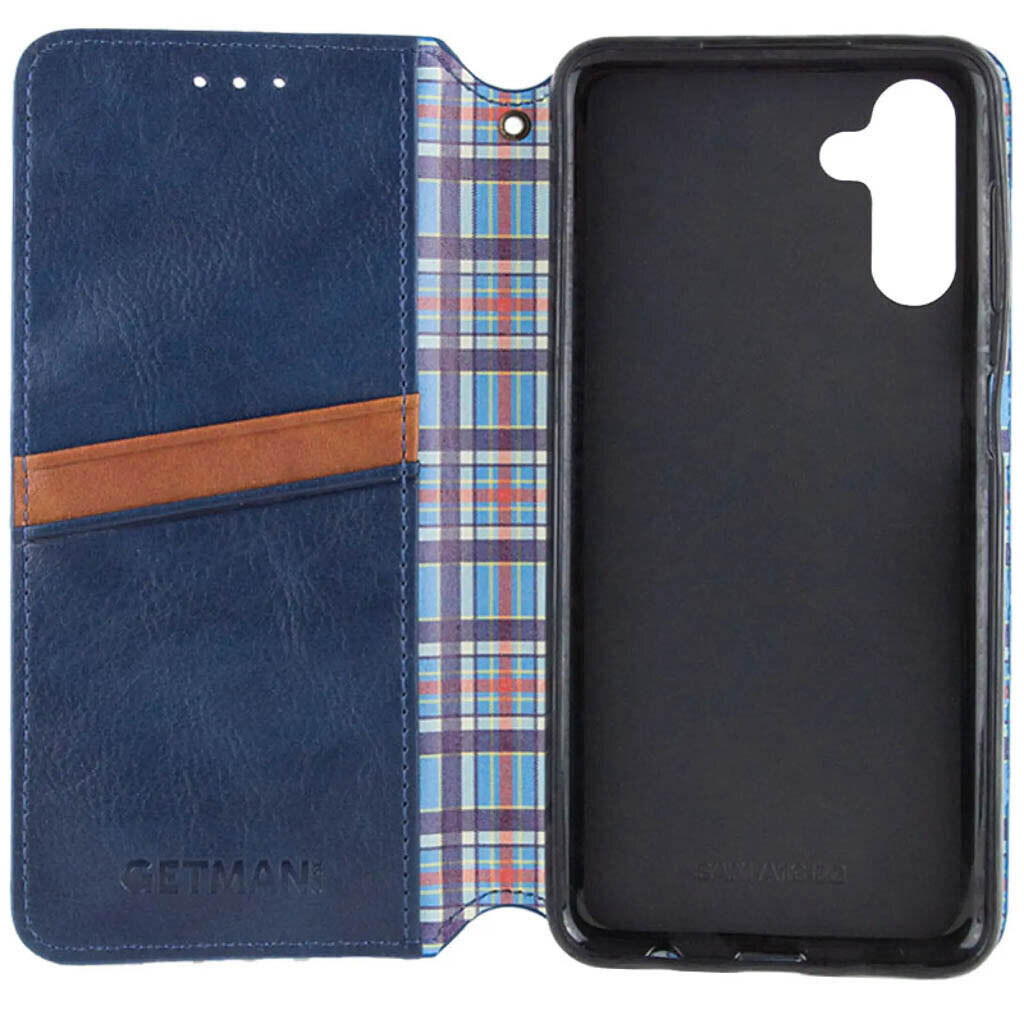 Чехол (книжка) Samsung S721 Galaxy S24 FE, GETMAN Cubic, Синий - № 3 Чехол (книжка) Samsung S721 Galaxy S24 FE, GETMAN Cubic, Синий - № 3
