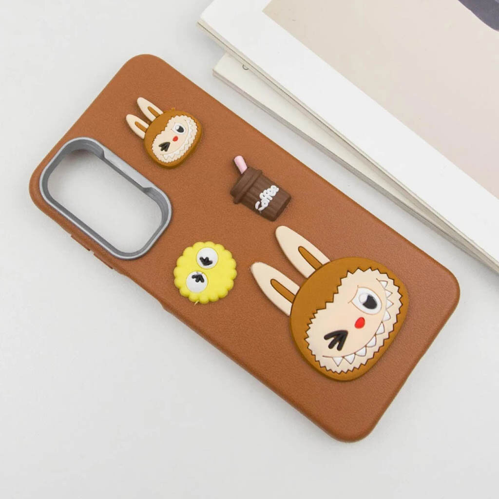 Чехол (накладка) Samsung Galaxy A26 5G, Epik Leather Toys, Labubu, Коричневый - № 3 Чехол (накладка) Samsung Galaxy A26 5G, Epik Leather Toys, Labubu, Коричневый - № 3