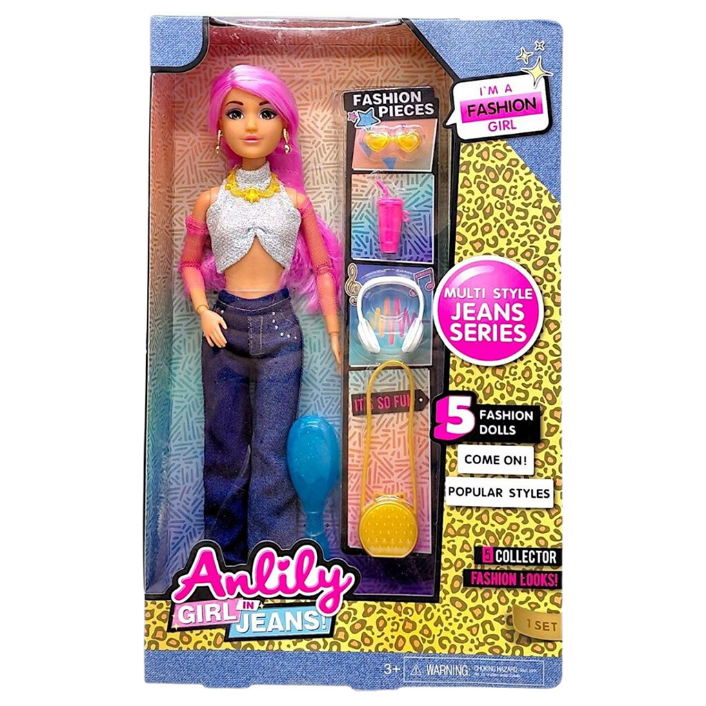 Кукла "Anilly", pink hair, серия "Jeans", Mic - № 1 Кукла "Anilly", pink hair, серия "Jeans", Mic - № 1