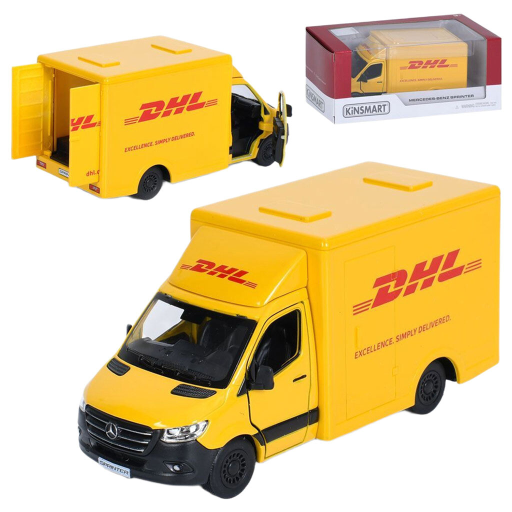 Модель легкова "MERCEDES-BENZ Sprinter, DHL Edition 5ʼʼ, метал, інерц., відкр. дв., Kinsmart - № 5 Модель легкова "MERCEDES-BENZ Sprinter, DHL Edition 5ʼʼ, метал, інерц., відкр. дв., Kinsmart - № 5