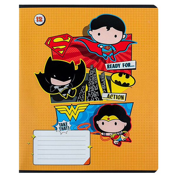 Тетрадь "DC Comics", 12 лист., линия, гибридный лак + УФ лак, Kite - № 8 Тетрадь "DC Comics", 12 лист., линия, гибридный лак + УФ лак, Kite - № 8