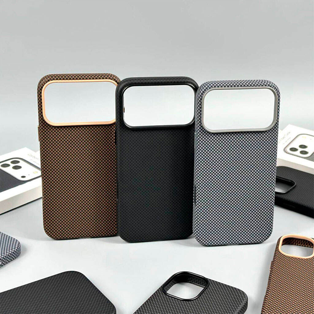 Чехол (накладка) Apple iPhone 17 Pro Max, Carbon Fiber Separate Camera, Серый - № 2 Чехол (накладка) Apple iPhone 17 Pro Max, Carbon Fiber Separate Camera, Серый - № 2
