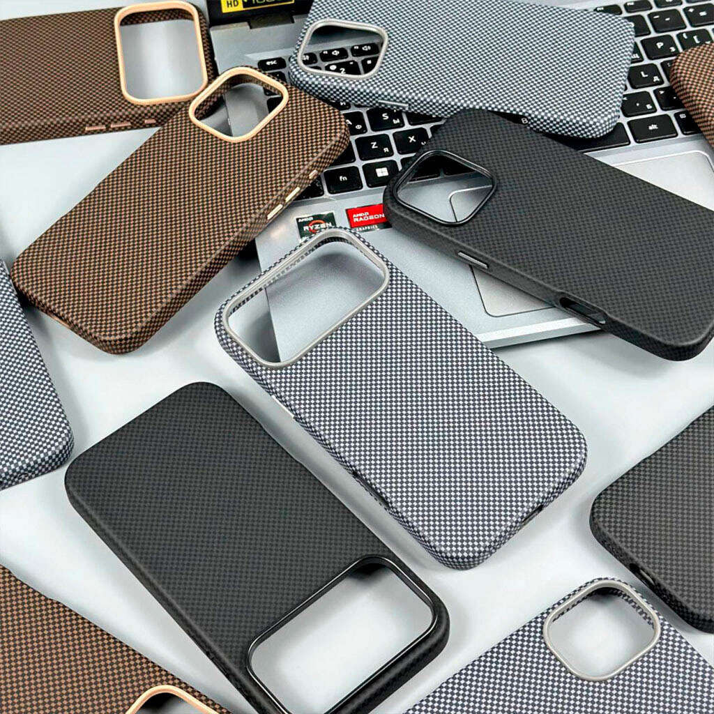 Чехол (накладка) Apple iPhone 17 Pro Max, Carbon Fiber Separate Camera, Серый - № 3 Чехол (накладка) Apple iPhone 17 Pro Max, Carbon Fiber Separate Camera, Серый - № 3