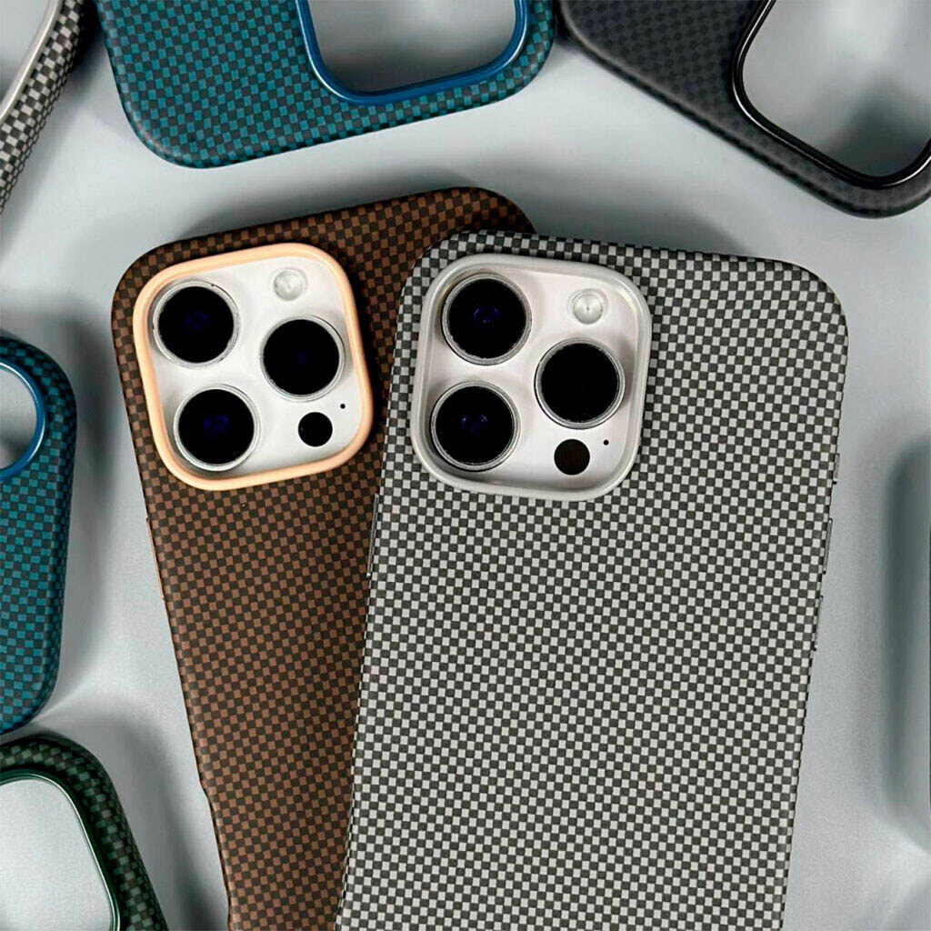 Чехол (накладка) Apple iPhone 17 Pro Max, Carbon Fiber Separate Camera, Серый - № 6 Чехол (накладка) Apple iPhone 17 Pro Max, Carbon Fiber Separate Camera, Серый - № 6