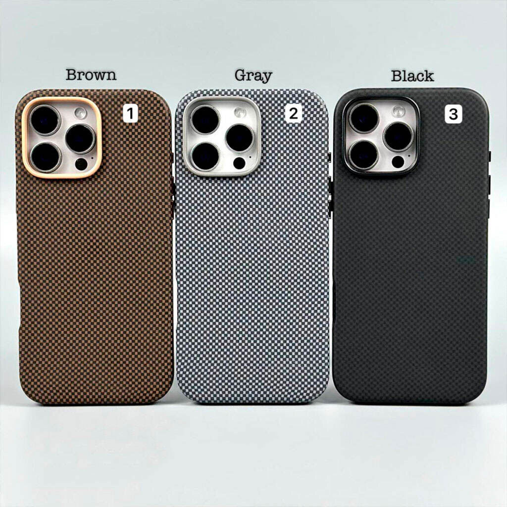 Чехол (накладка) Apple iPhone 17 Pro Max, Carbon Fiber Separate Camera, Серый - № 7 Чехол (накладка) Apple iPhone 17 Pro Max, Carbon Fiber Separate Camera, Серый - № 7