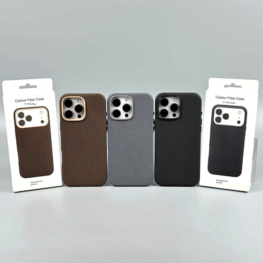 Чехол (накладка) Apple iPhone 17 Pro Max, Carbon Fiber Separate Camera, Серый - № 8 Чехол (накладка) Apple iPhone 17 Pro Max, Carbon Fiber Separate Camera, Серый - № 8