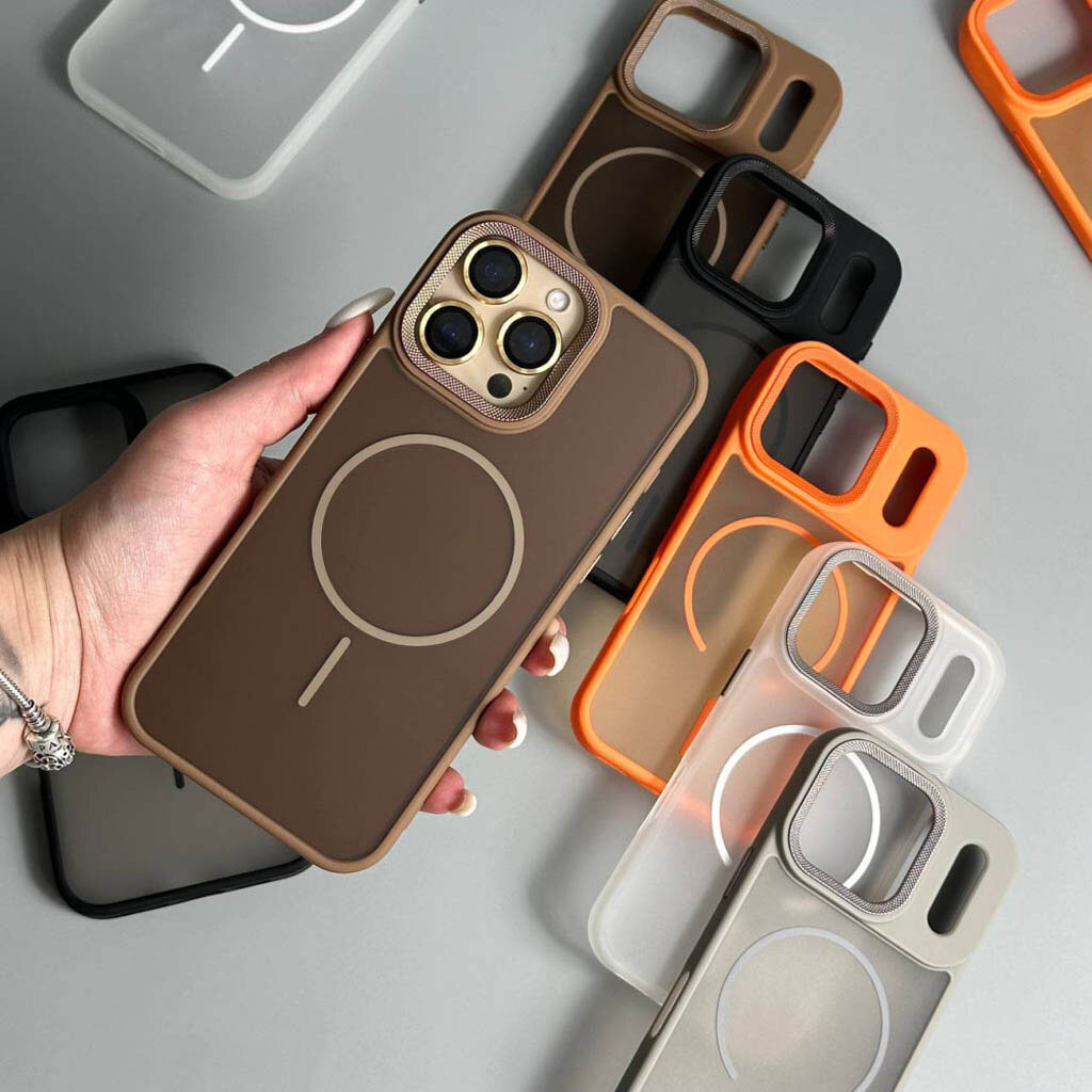 Чохол (накладка) Apple iPhone 17 Pro Max, Matte Corrugated Camera Thin, MagSafe, Коричневий - № 7 Чохол (накладка) Apple iPhone 17 Pro Max, Matte Corrugated Camera Thin, MagSafe, Коричневий - № 7