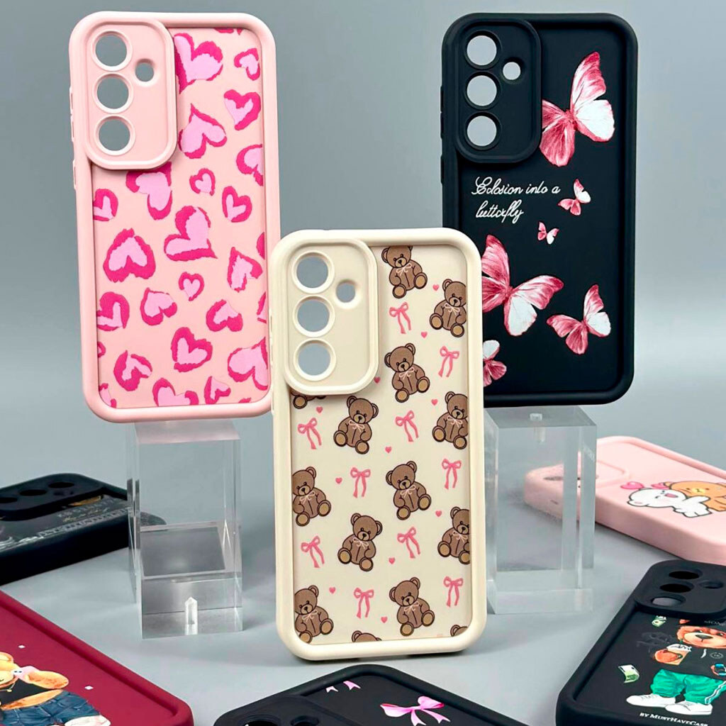 Чохол (накладка) Xiaomi Redmi Note 15 Pro, Shock Sides Resistant, Pink Hearts, Малюнок - № 7 Чохол (накладка) Xiaomi Redmi Note 15 Pro, Shock Sides Resistant, Pink Hearts, Малюнок - № 7