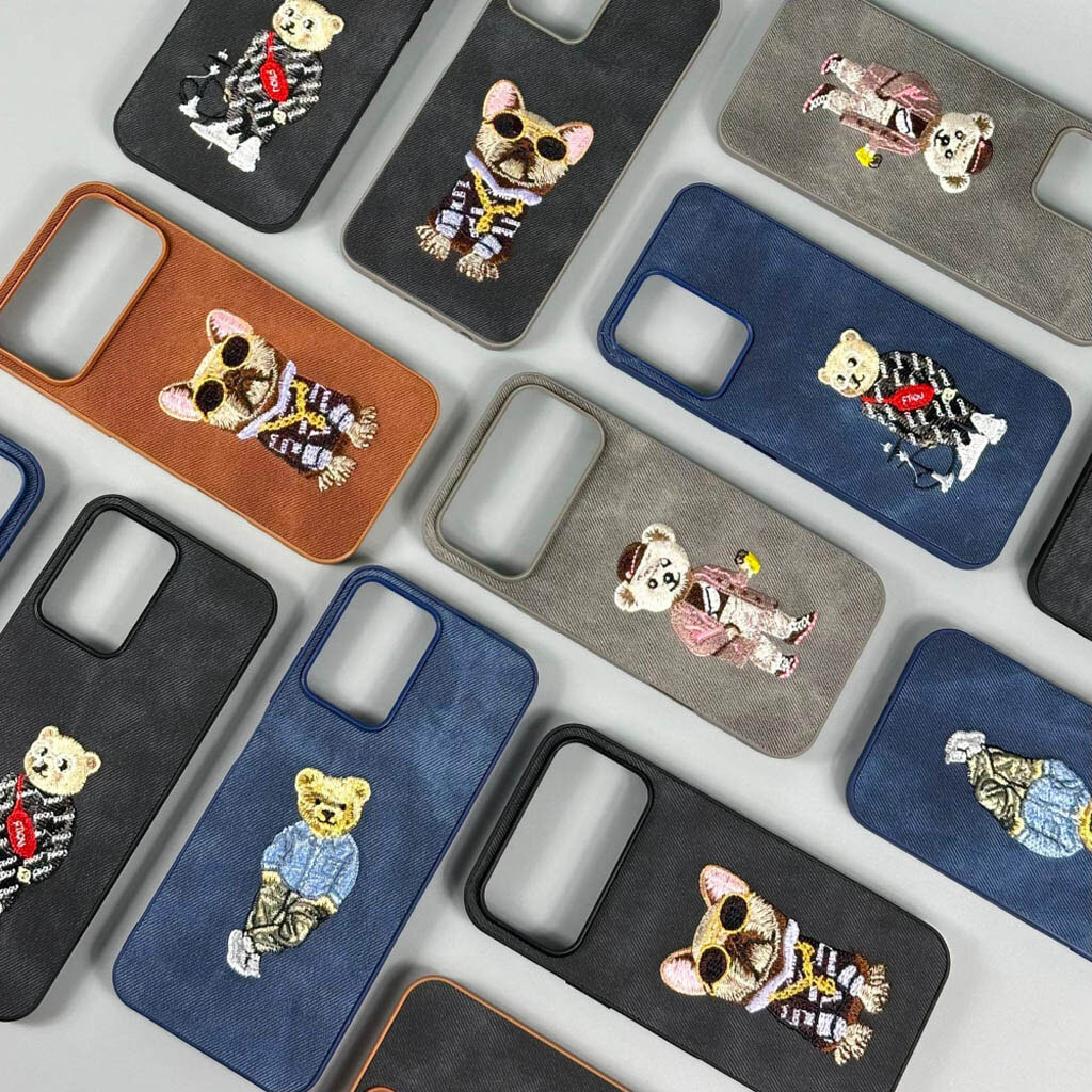 Чохол (накладка) Apple iPhone 13 Pro, Teddy Bear Embroidered, Bulldog Black, Малюнок - № 7 Чохол (накладка) Apple iPhone 13 Pro, Teddy Bear Embroidered, Bulldog Black, Малюнок - № 7