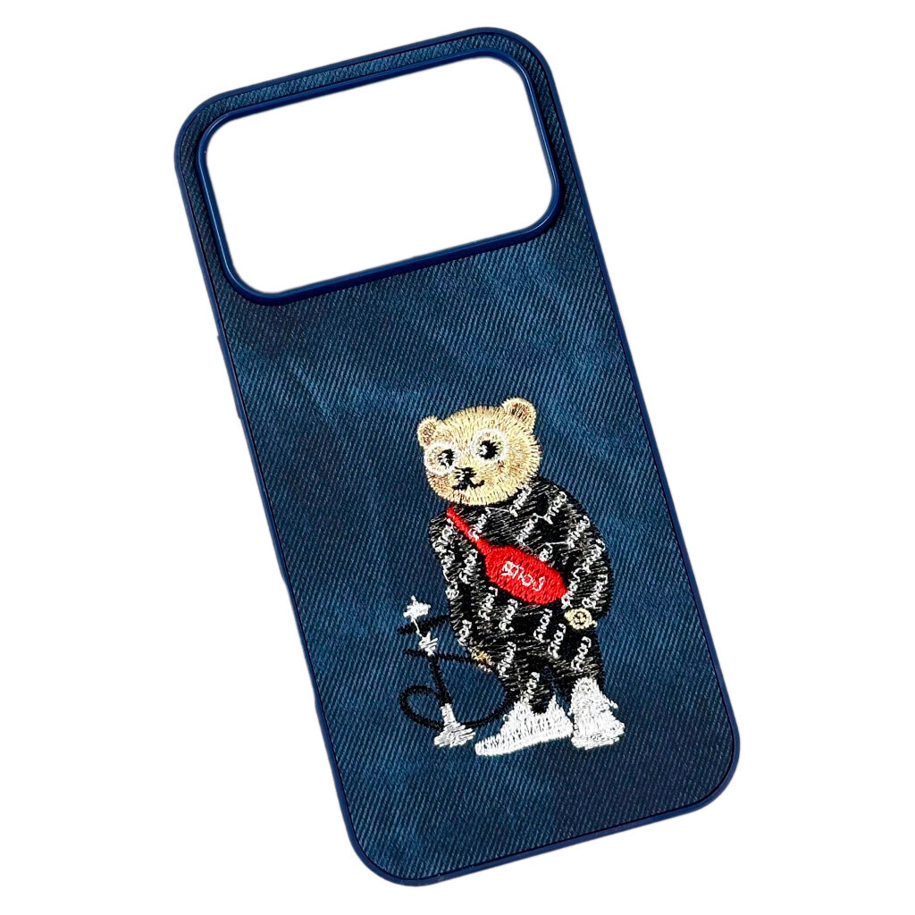Чохол (накладка) Apple iPhone 17 Pro, Teddy Bear Embroidered, Urban Bear, Малюнок - № 1 Чохол (накладка) Apple iPhone 17 Pro, Teddy Bear Embroidered, Urban Bear, Малюнок - № 1