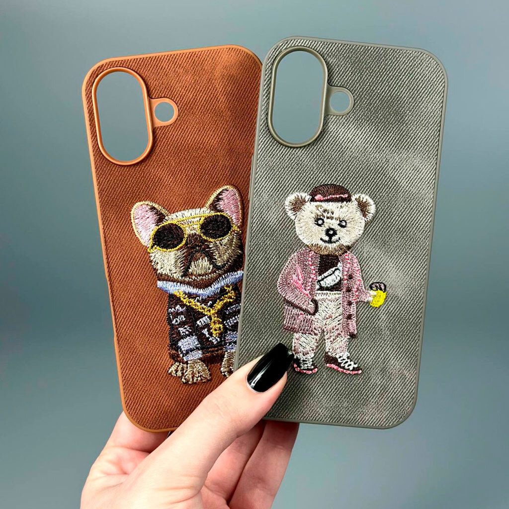 Чохол (накладка) Samsung A075 Galaxy A07, Teddy Bear Embroidered, Коричневий - № 6 Чохол (накладка) Samsung A075 Galaxy A07, Teddy Bear Embroidered, Коричневий - № 6