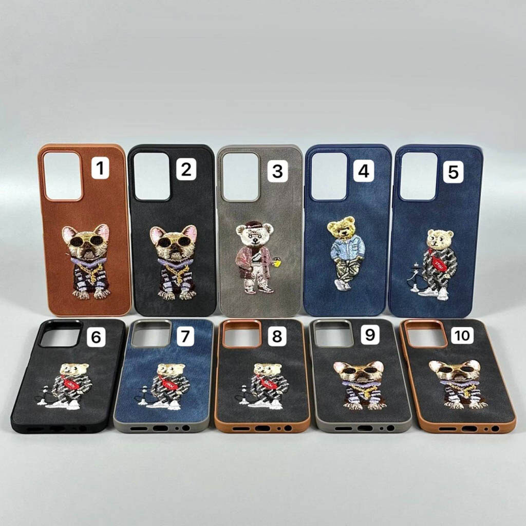 Чохол (накладка) Xiaomi Redmi 15A 5G, Teddy Bear Embroidered, Коричневий - № 8 Чохол (накладка) Xiaomi Redmi 15A 5G, Teddy Bear Embroidered, Коричневий - № 8
