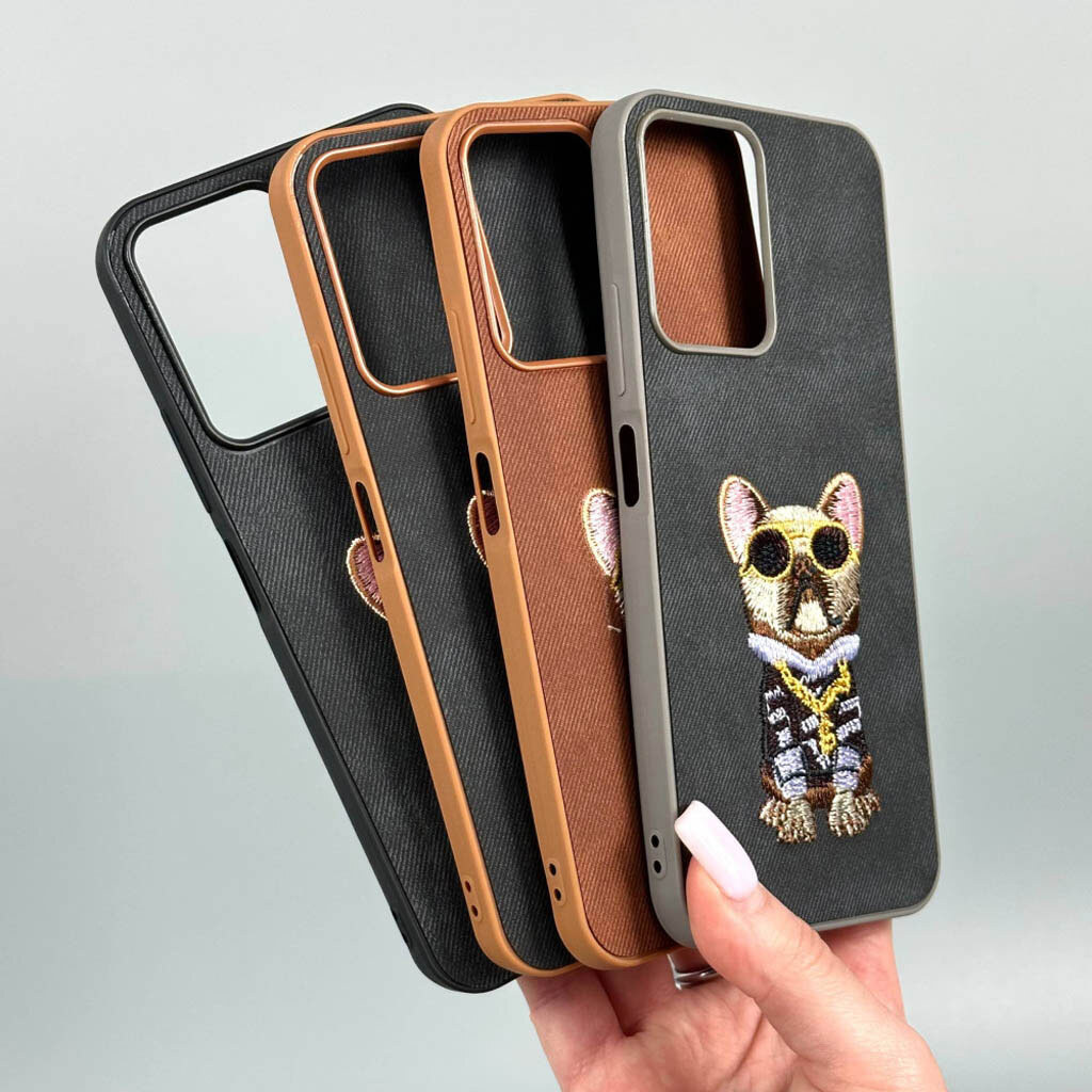 Чохол (накладка) Xiaomi Redmi 15A 5G, Teddy Bear Embroidered, Bulldog Style Black-Grey, Малюнок - № 7 Чохол (накладка) Xiaomi Redmi 15A 5G, Teddy Bear Embroidered, Bulldog Style Black-Grey, Малюнок - № 7
