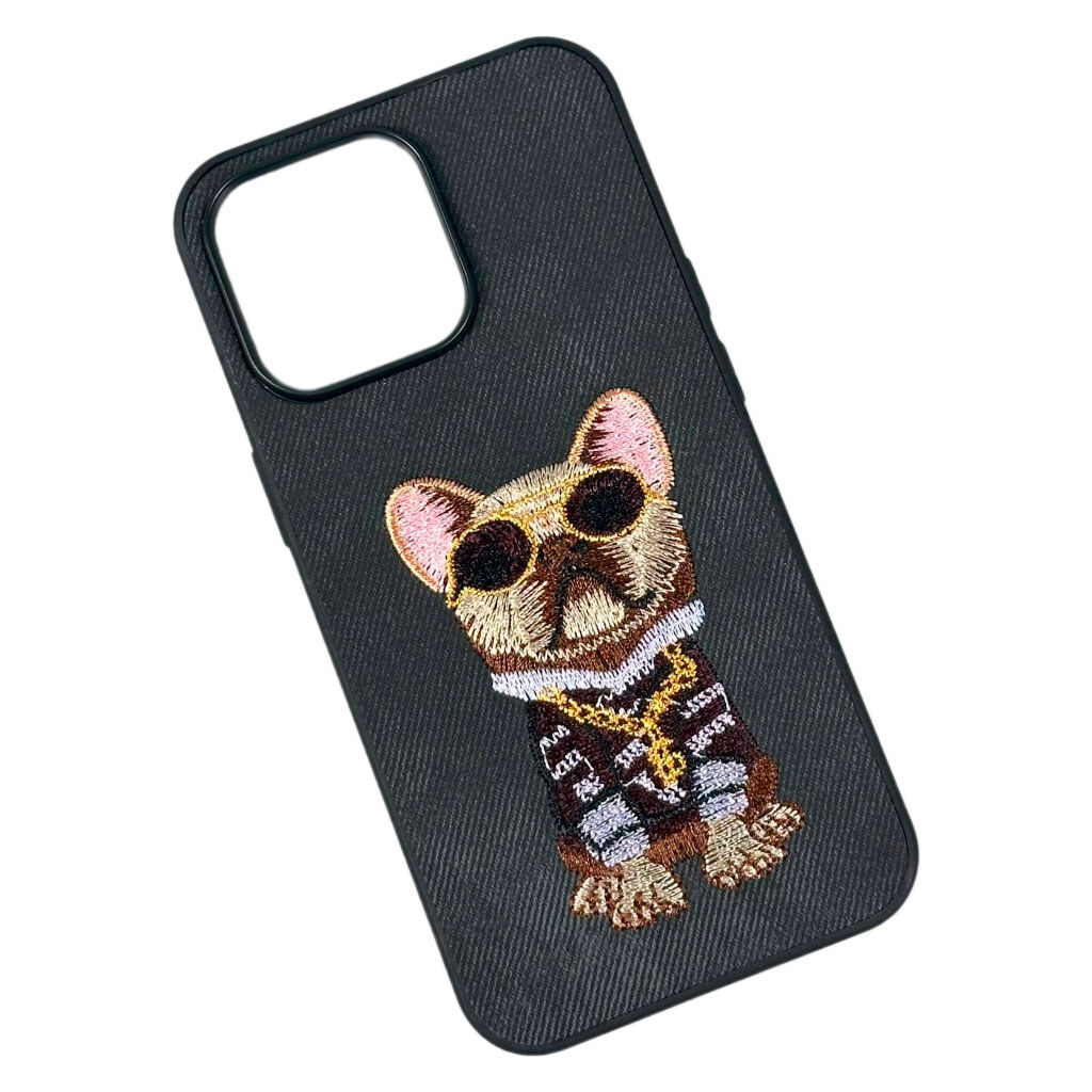Чехол (накладка) Xiaomi Poco M8 5G / Redmi Note 15, Teddy Bear Embroidered, Bulldog Black, Рисунок - № 1 Чехол (накладка) Xiaomi Poco M8 5G / Redmi Note 15, Teddy Bear Embroidered, Bulldog Black, Рисунок - № 1