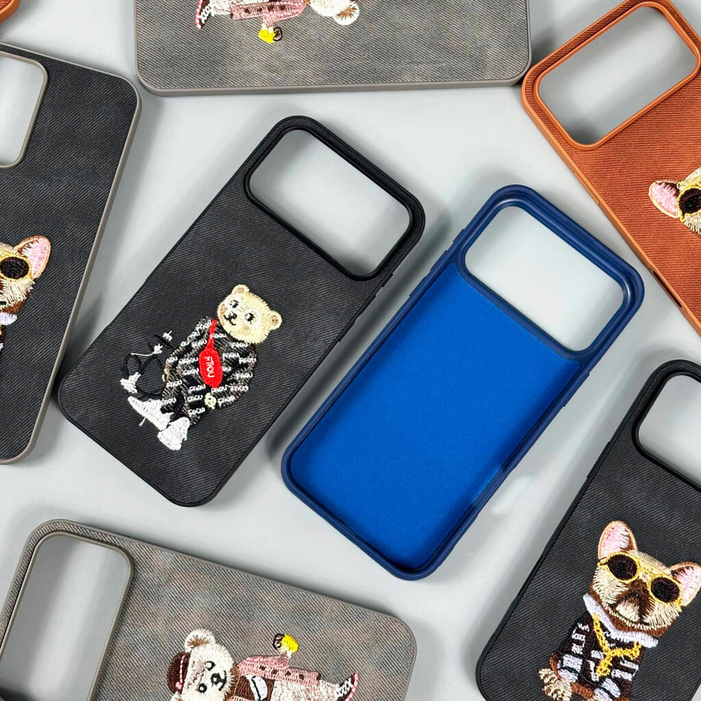 Чехол (накладка) Xiaomi Redmi Note 15 Pro, Teddy Bear Embroidered, Коричневый - № 2 Чехол (накладка) Xiaomi Redmi Note 15 Pro, Teddy Bear Embroidered, Коричневый - № 2