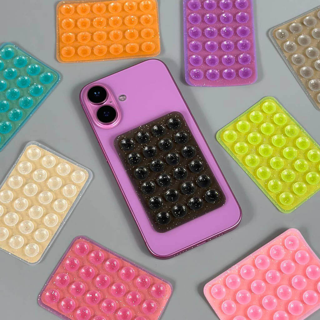 Держатель-присоска Sticker Side Silicone Glitter, Оранжевый - № 2 Держатель-присоска Sticker Side Silicone Glitter, Оранжевый - № 2