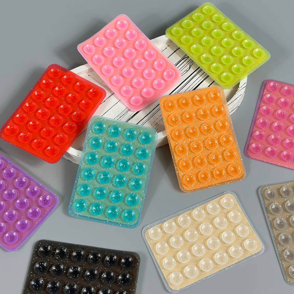 Держатель-присоска Sticker Side Silicone Glitter, Оранжевый - № 7 Держатель-присоска Sticker Side Silicone Glitter, Оранжевый - № 7