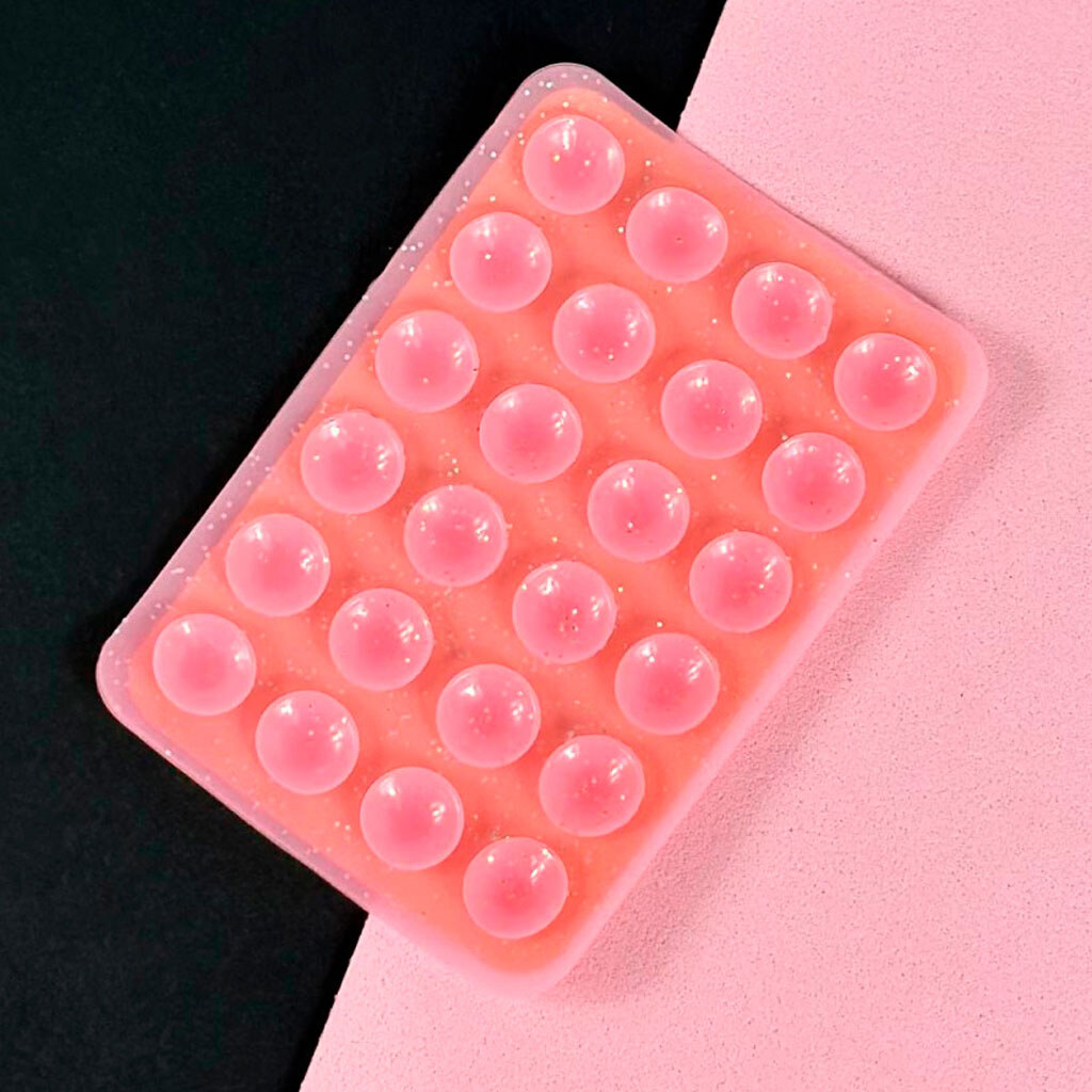 Утримувач-присоска Sticker Side Silicone Glitter, Рожевий - № 1 Утримувач-присоска Sticker Side Silicone Glitter, Рожевий - № 1