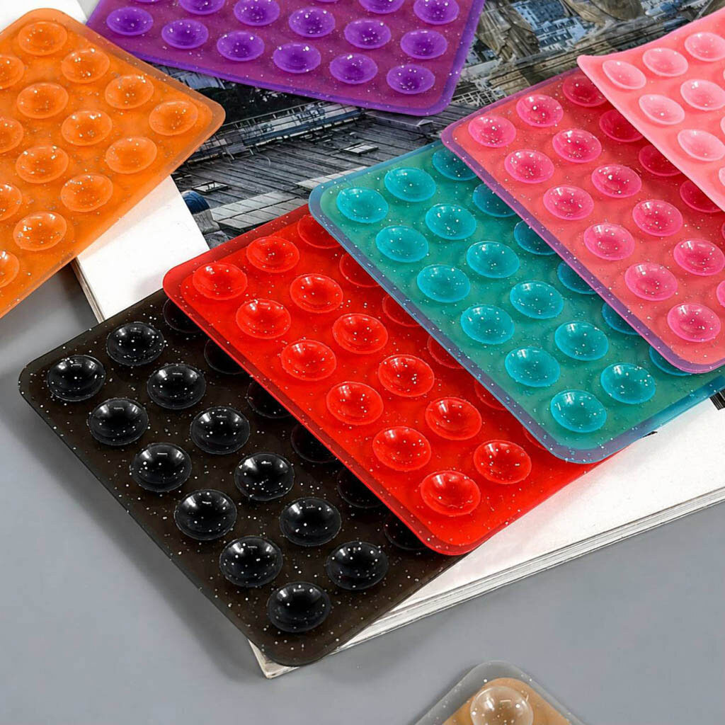 Утримувач-присоска Sticker Side Silicone Glitter, Сірий - № 6 Утримувач-присоска Sticker Side Silicone Glitter, Сірий - № 6