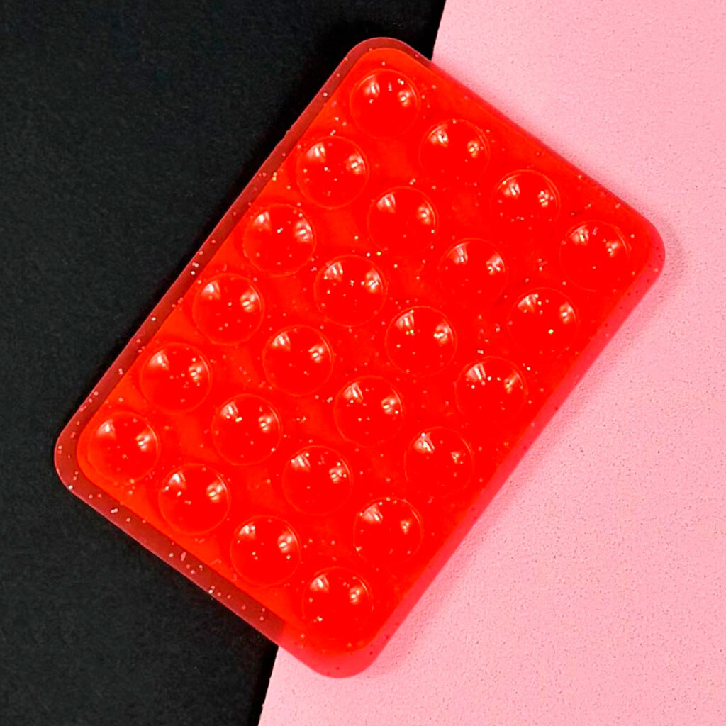 Держатель-присоска Sticker Side Silicone Glitter, Красный - № 1 Держатель-присоска Sticker Side Silicone Glitter, Красный - № 1