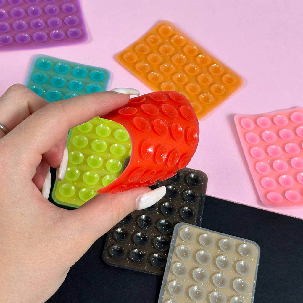 Держатель-присоска Sticker Side Silicone Glitter, Красный - № 3 Держатель-присоска Sticker Side Silicone Glitter, Красный - № 3