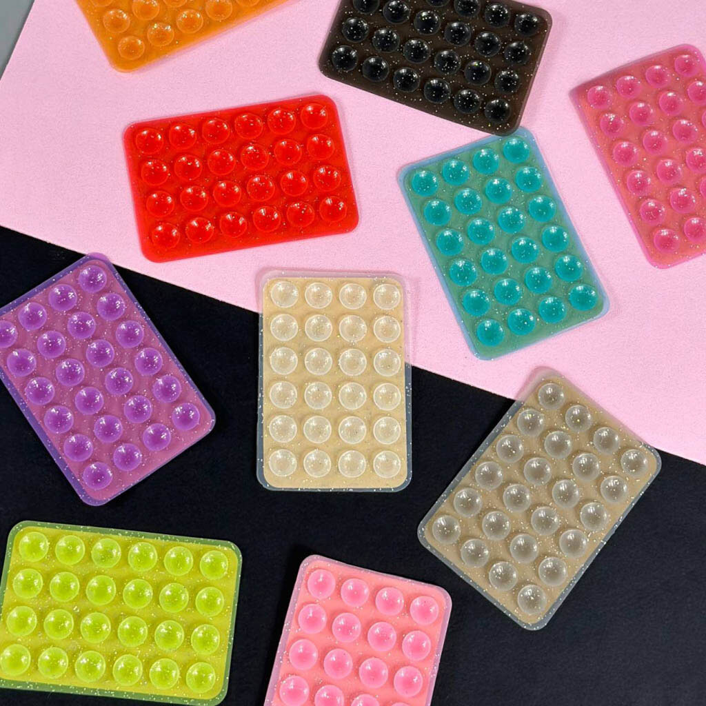 Держатель-присоска Sticker Side Silicone Glitter, Красный - № 5 Держатель-присоска Sticker Side Silicone Glitter, Красный - № 5