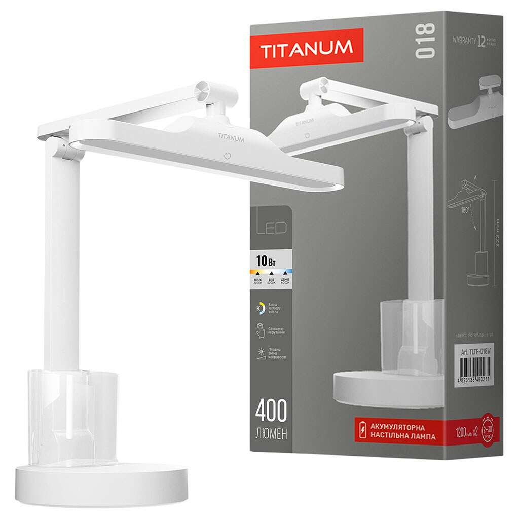 Лампа настільна LED акумуляторна TITANUM TLTF-018W, 10 Вт - № 2 Лампа настільна LED акумуляторна TITANUM TLTF-018W, 10 Вт - № 2