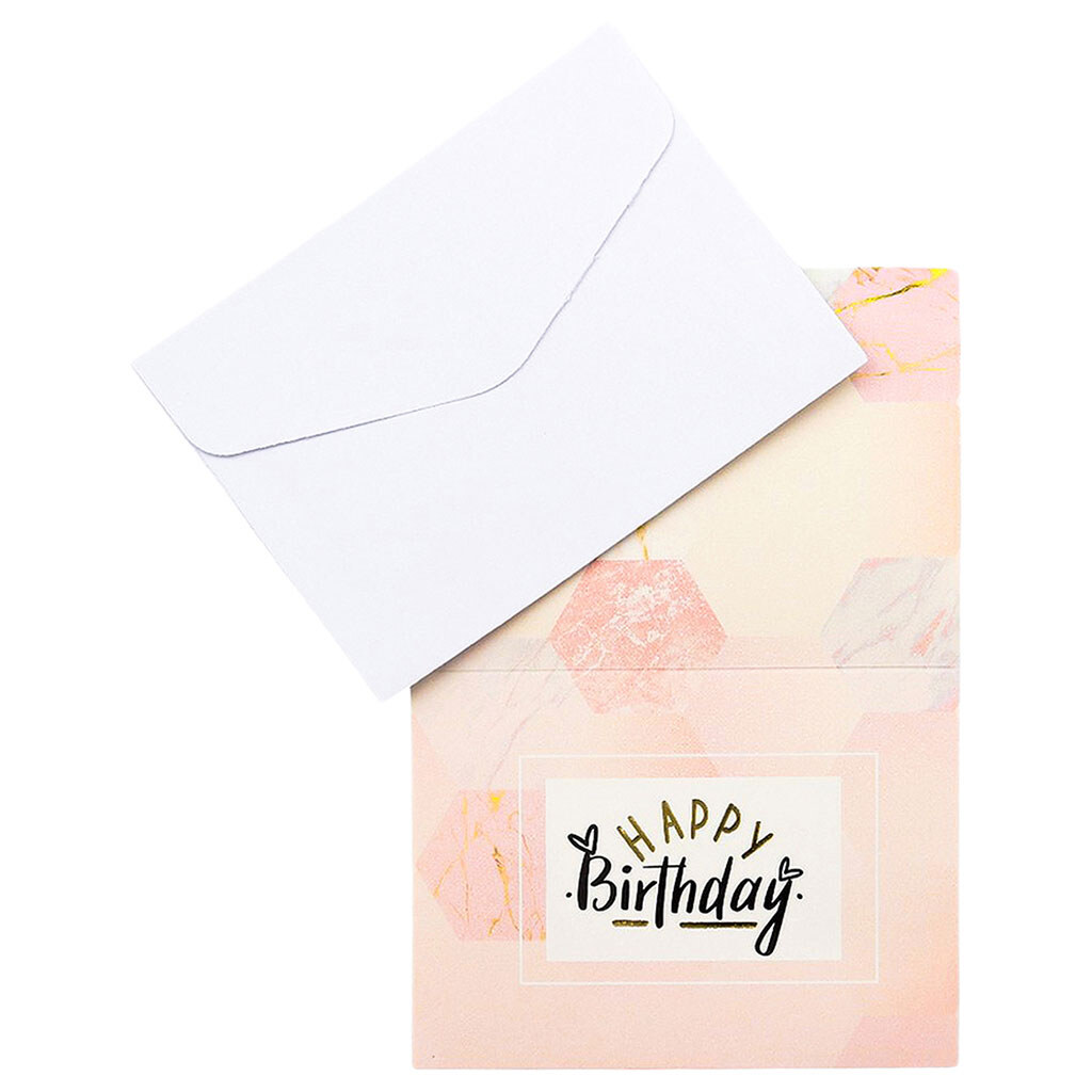 Открытка поздравительная Happy Birthday с конвертом - № 2 Открытка поздравительная Happy Birthday с конвертом - № 2