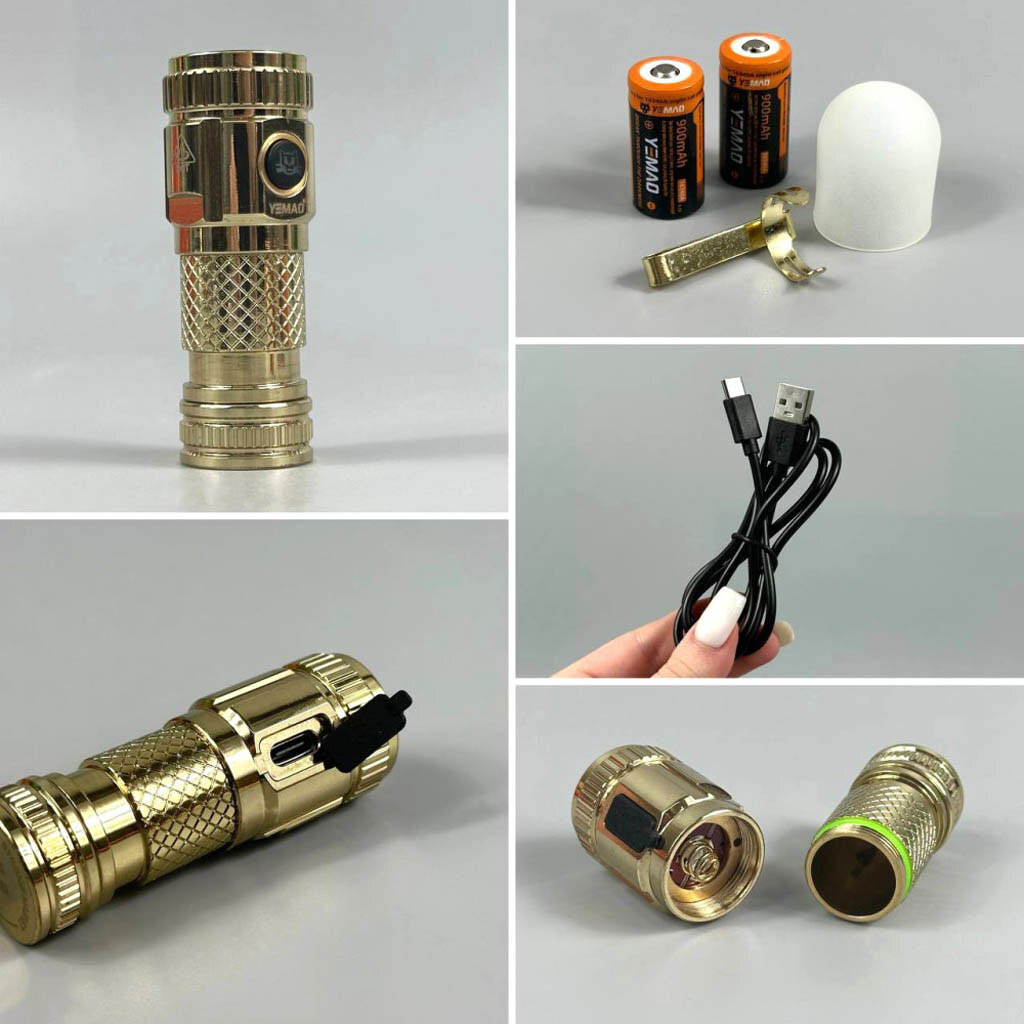 Фонарик Yemao YM-F40CU, Золотой - № 4 Фонарик Yemao YM-F40CU, Золотой - № 4
