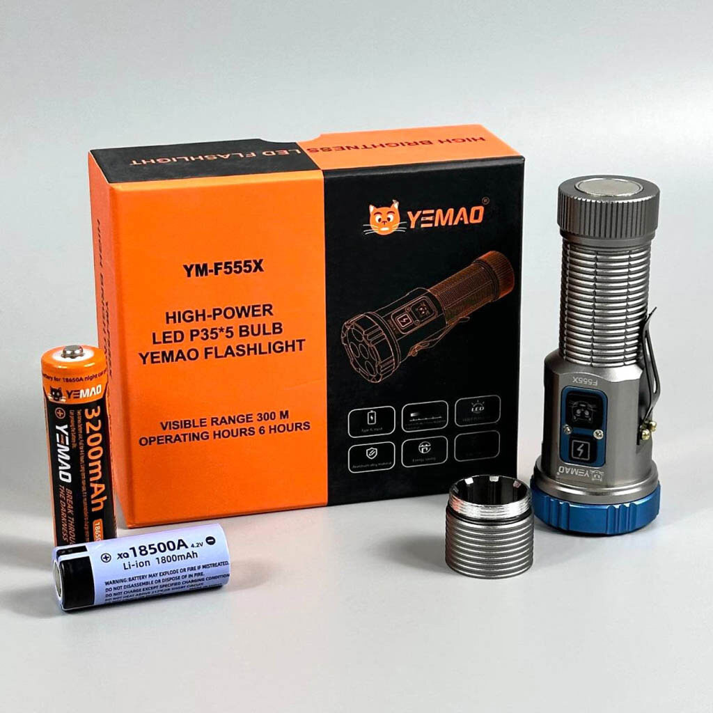 Фонарик Yemao YM-F555X, Серый - № 8 Фонарик Yemao YM-F555X, Серый - № 8