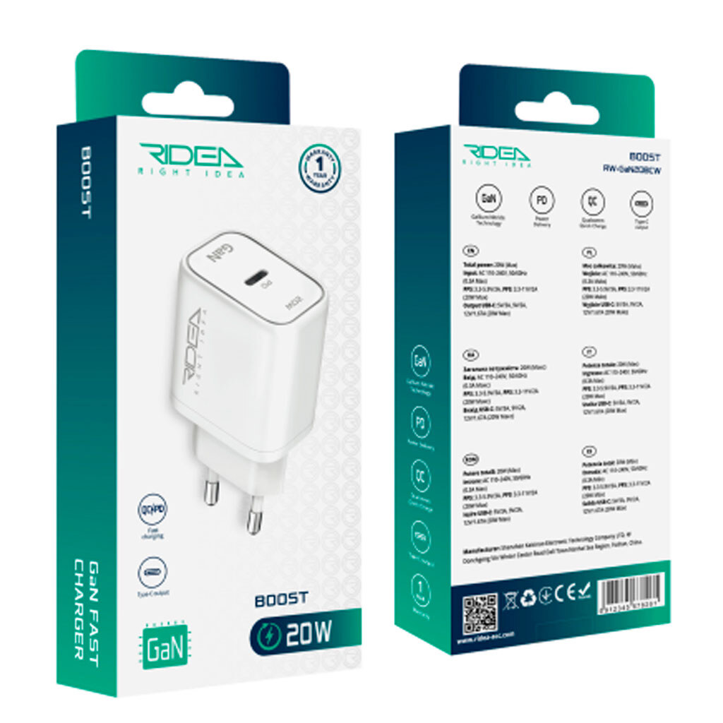 СЗУ Ridea RW-GaN20BC, Белый - № 4 СЗУ Ridea RW-GaN20BC, Белый - № 4