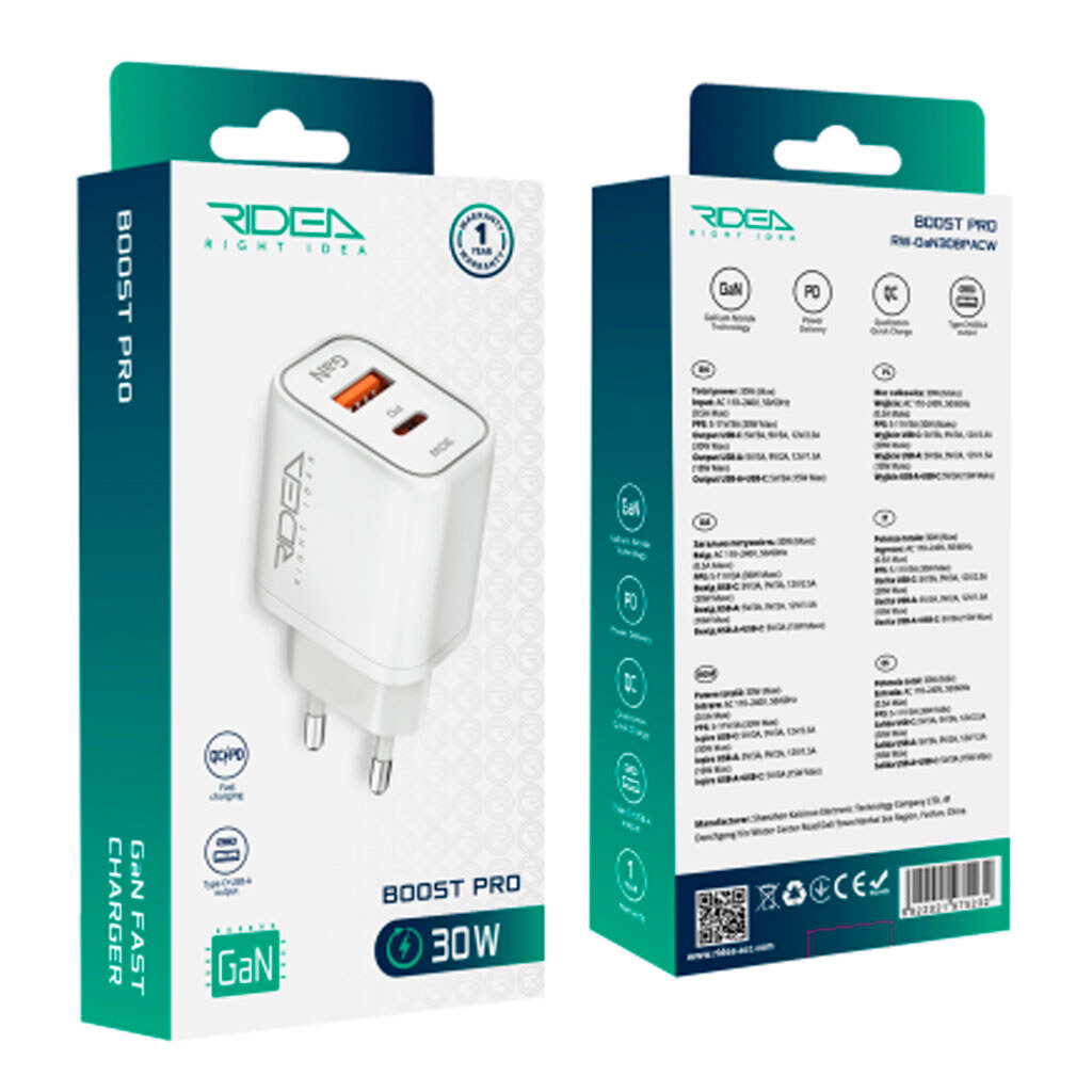 СЗУ Ridea RW-GaN30BPAC, Білий - № 4 СЗУ Ridea RW-GaN30BPAC, Білий - № 4