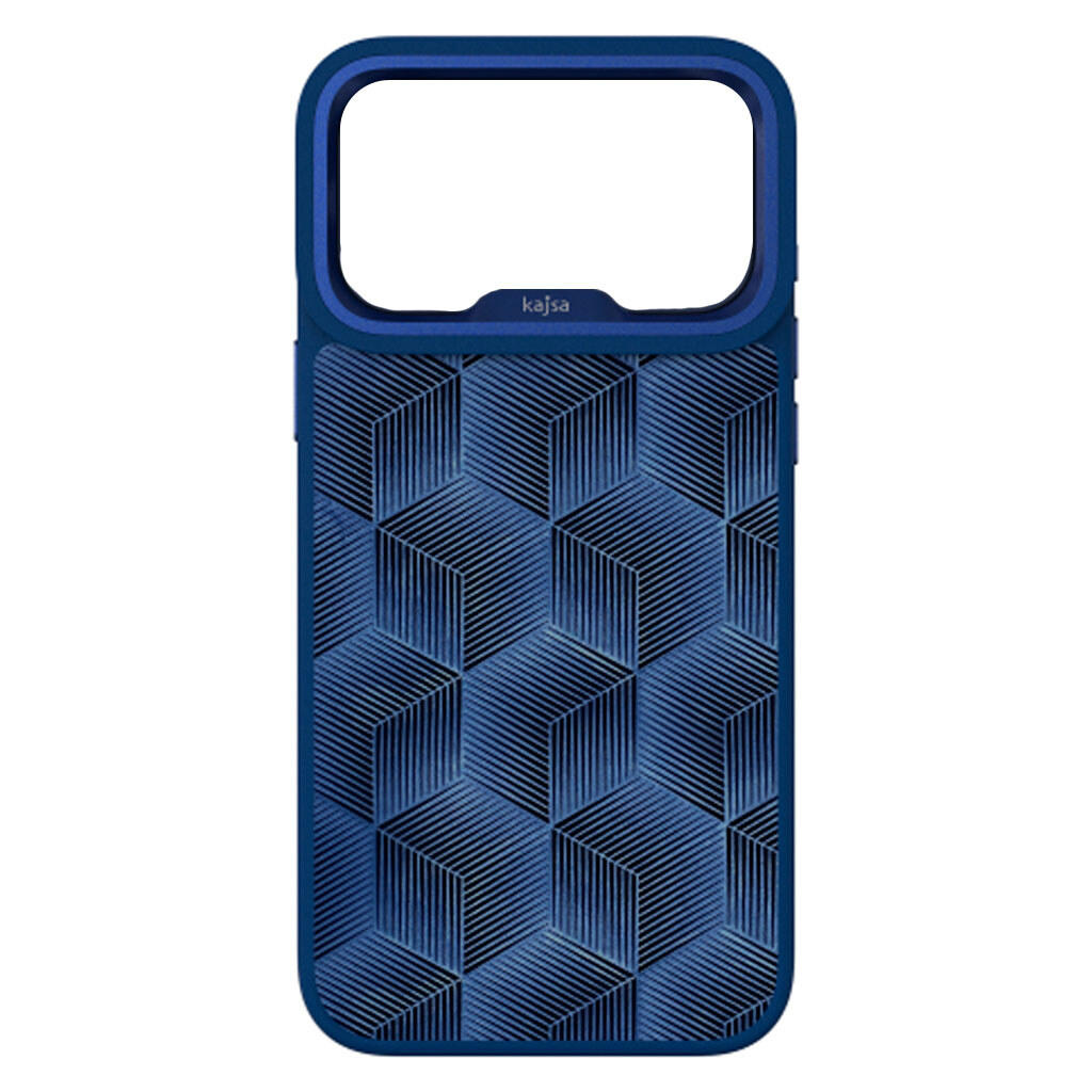 Чехол (накладка) Apple iPhone 17 Pro, Kajsa 3D Cube Pattern, MagSafe, Blue Plus O-Ring, Синий - № 1 Чехол (накладка) Apple iPhone 17 Pro, Kajsa 3D Cube Pattern, MagSafe, Blue Plus O-Ring, Синий - № 1