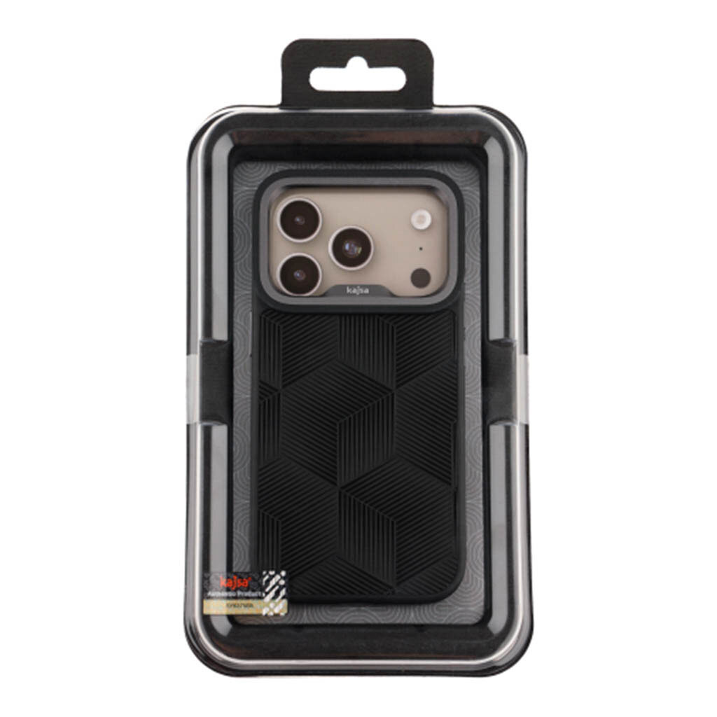 Чехол (накладка) Apple iPhone 17 Pro Max, Kajsa 3D Cube Pattern, MagSafe, Black O-Ring, Черный - № 5 Чехол (накладка) Apple iPhone 17 Pro Max, Kajsa 3D Cube Pattern, MagSafe, Black O-Ring, Черный - № 5