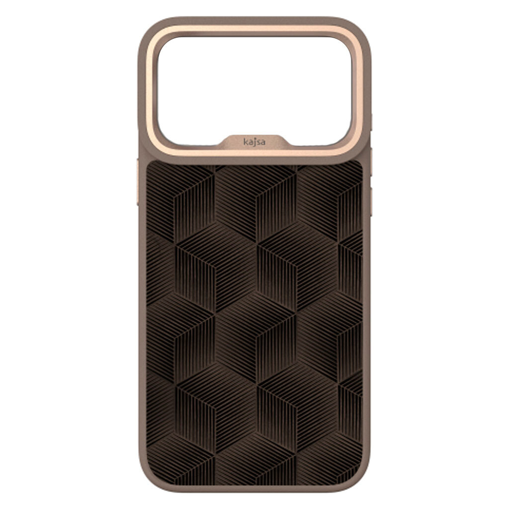 Чехол (накладка) Apple iPhone 17 Pro Max, Kajsa 3D Cube Pattern, MagSafe, Desert Gold O-Ring, Золотой - № 1 Чехол (накладка) Apple iPhone 17 Pro Max, Kajsa 3D Cube Pattern, MagSafe, Desert Gold O-Ring, Золотой - № 1