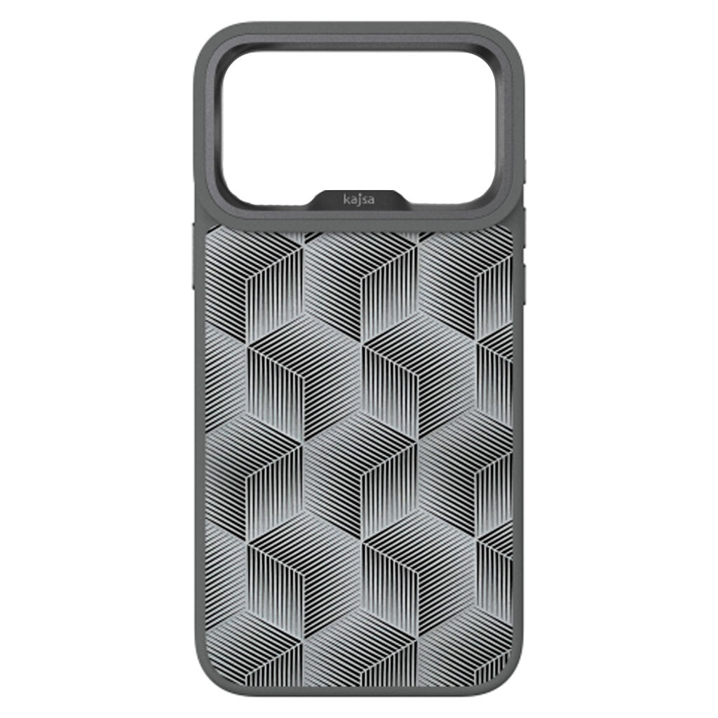 Чехол (накладка) Apple iPhone 17 Pro Max, Kajsa 3D Cube Pattern, MagSafe, Grey O-Ring, Серый - № 1 Чехол (накладка) Apple iPhone 17 Pro Max, Kajsa 3D Cube Pattern, MagSafe, Grey O-Ring, Серый - № 1
