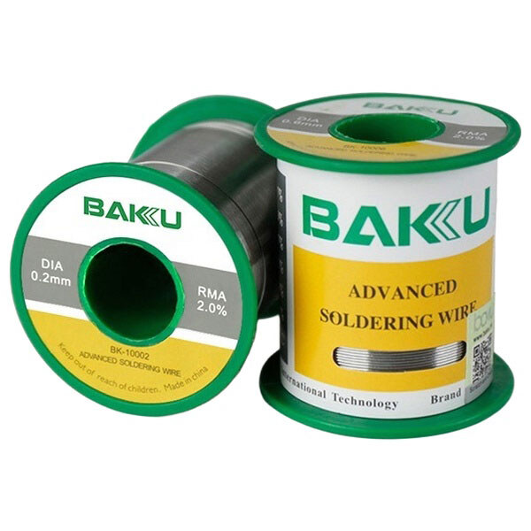 Припій з каніфольним осердям BAKU BK-10002, 50 гр. - № 1 Припій з каніфольним осердям BAKU BK-10002, 50 гр. - № 1