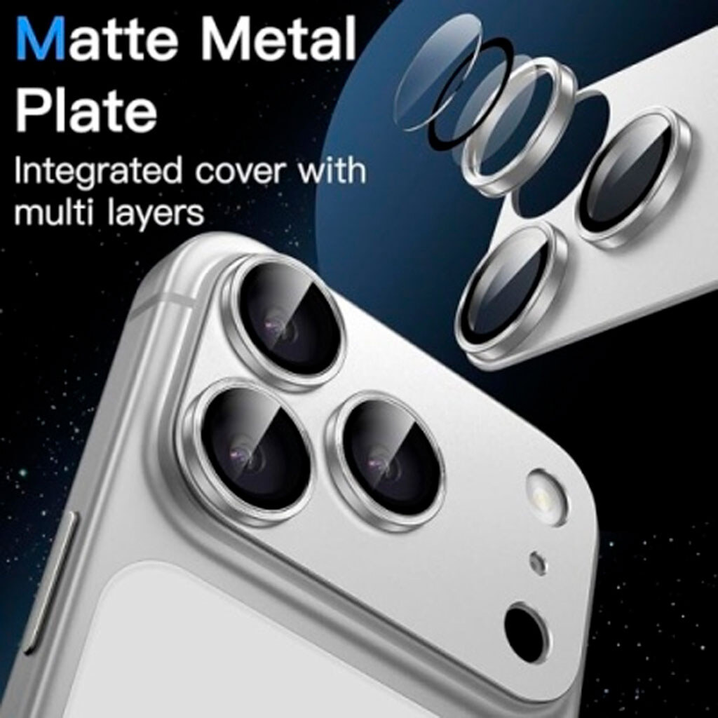 Захисне скло камери Apple iPhone 17 Pro, Metal Classic, Срібний - № 2 Захисне скло камери Apple iPhone 17 Pro, Metal Classic, Срібний - № 2