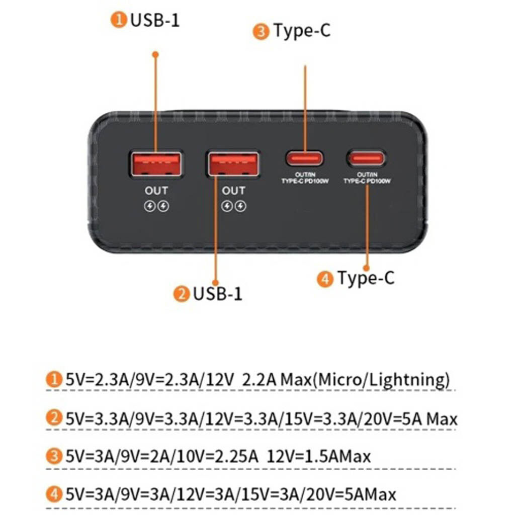 Корпус Multi-Powerbank Q6, Чорний - № 7 Корпус Multi-Powerbank Q6, Чорний - № 7