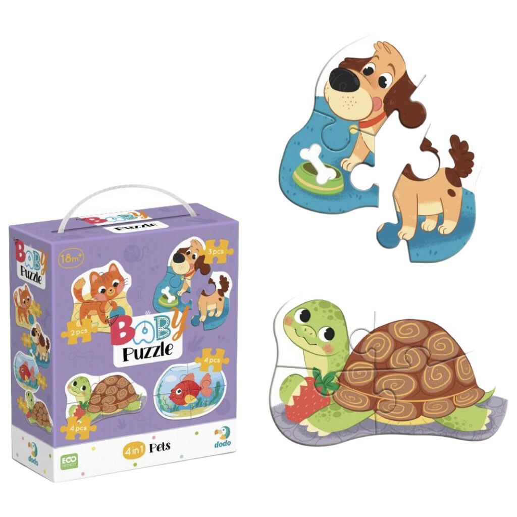 Головоломка 4 в 1 Baby puzzle. Домашні тварини, Dodo - № 2 Головоломка 4 в 1 Baby puzzle. Домашні тварини, Dodo - № 2