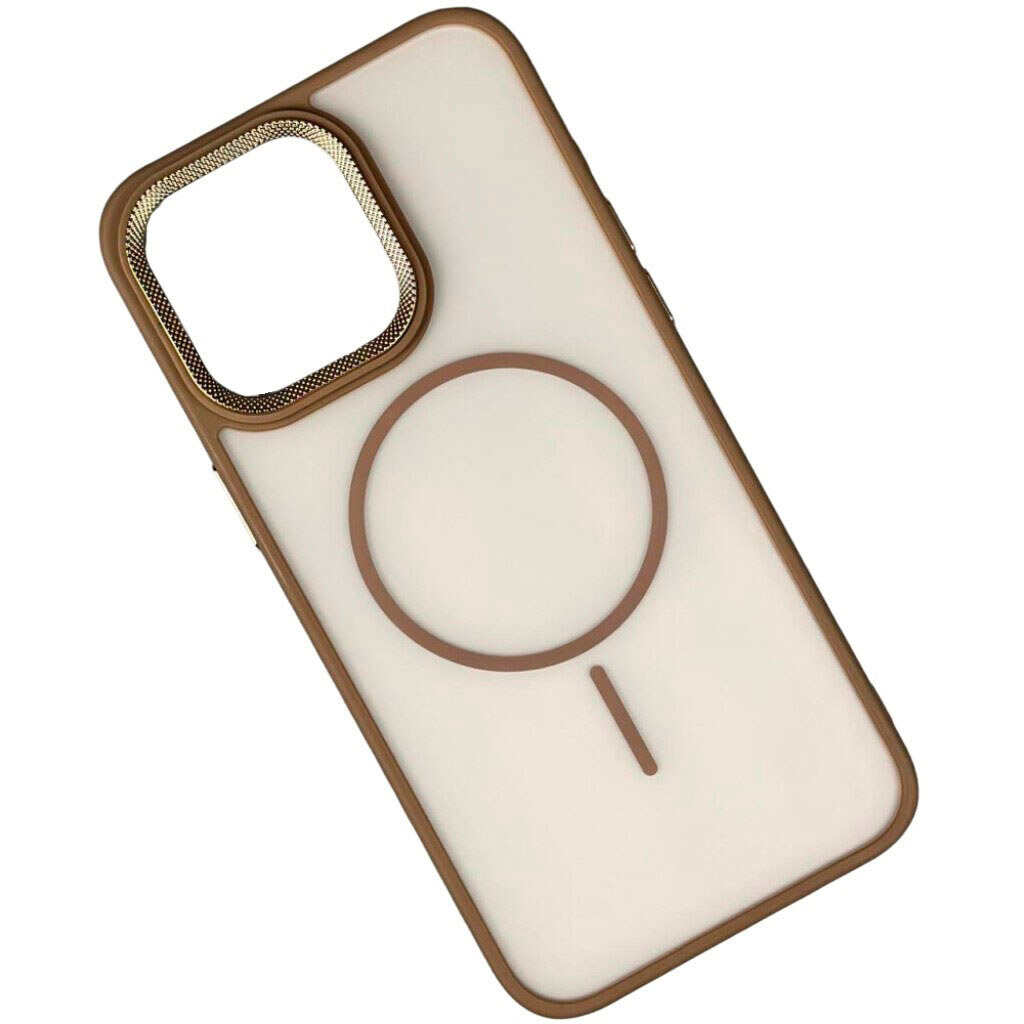 Чохол (накладка) Apple iPhone 15, Matte Corrugated Camera Thin, MagSafe, Коричневий - № 1 Чохол (накладка) Apple iPhone 15, Matte Corrugated Camera Thin, MagSafe, Коричневий - № 1