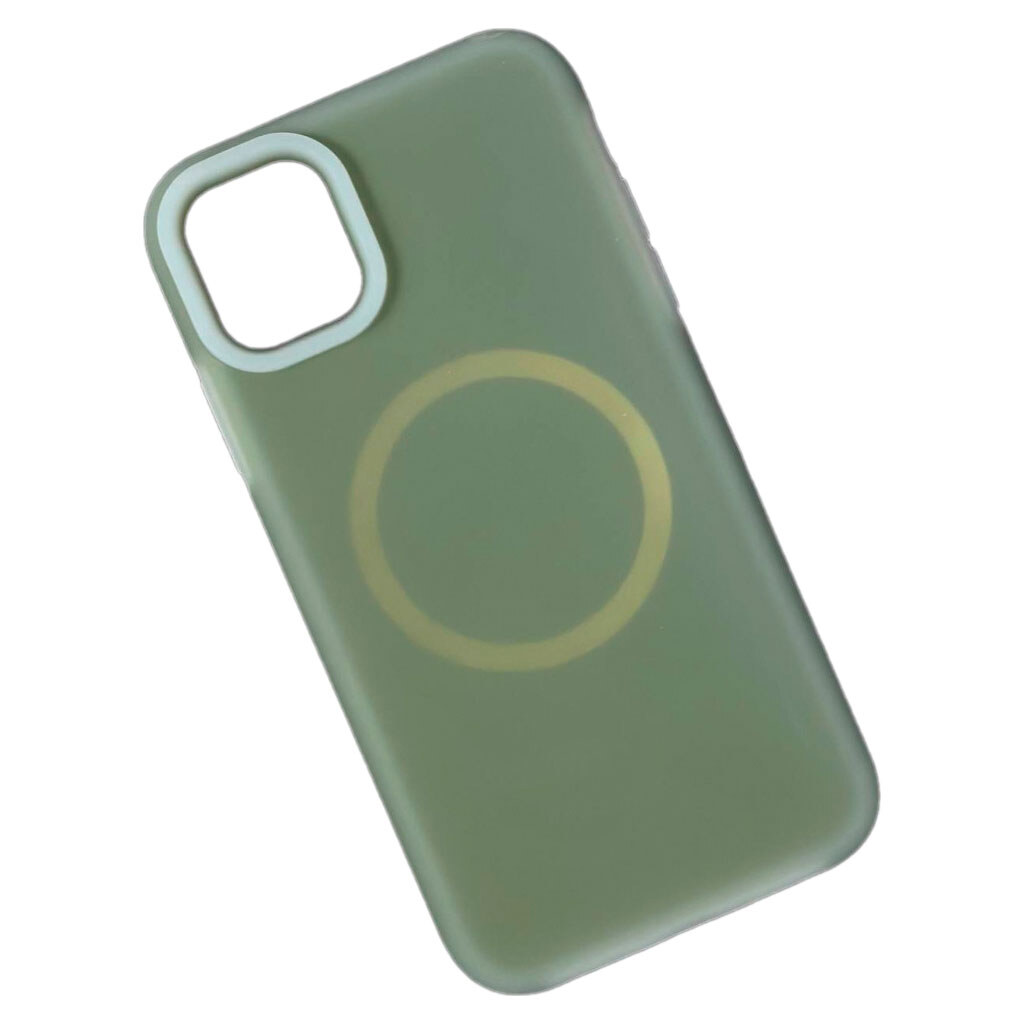 Чохол (накладка) Apple iPhone 11, Matte Neon Box, Olive-Gray, MagSafe, Оливковий - № 1 Чохол (накладка) Apple iPhone 11, Matte Neon Box, Olive-Gray, MagSafe, Оливковий - № 1
