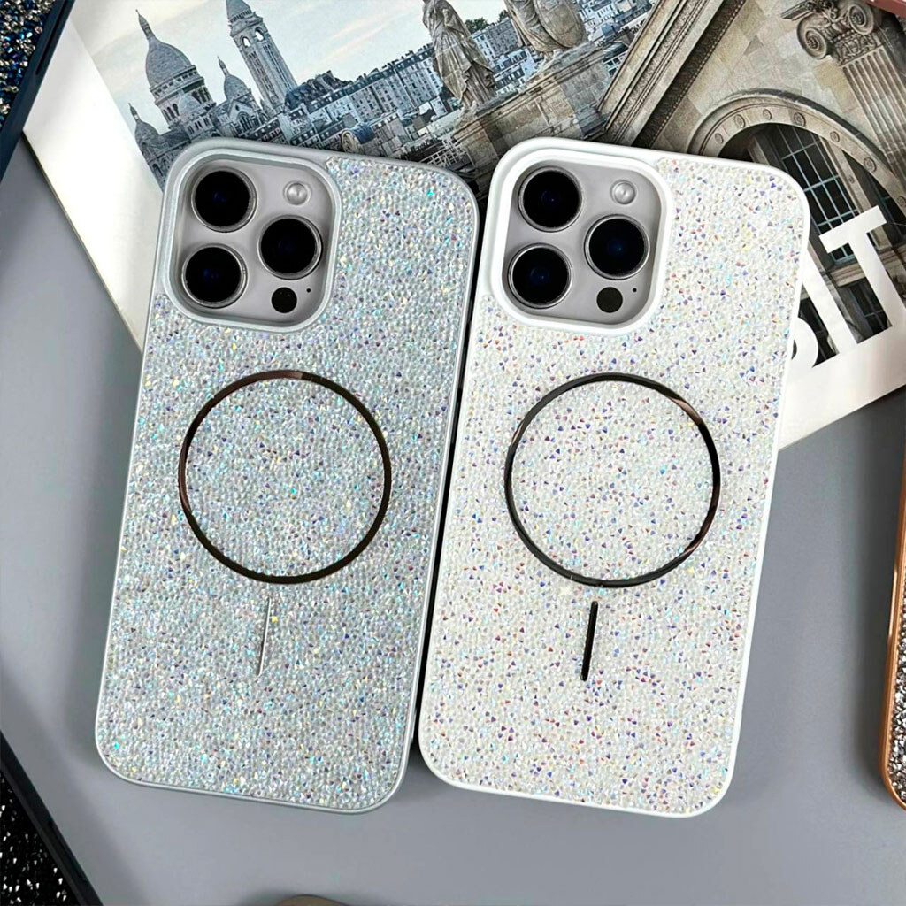 Чохол (накладка) Apple iPhone 16 Pro, Swarovski Diamonds, MagSafe, Помаранчевий - № 7 Чохол (накладка) Apple iPhone 16 Pro, Swarovski Diamonds, MagSafe, Помаранчевий - № 7