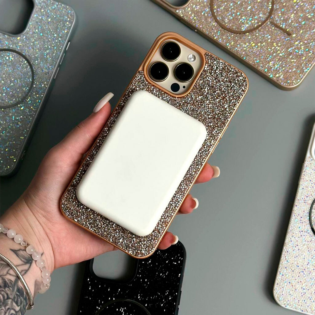 Чохол (накладка) Apple iPhone 17 Pro Max, Swarovski Diamonds, MagSafe, Light Silver, Срібний - № 3 Чохол (накладка) Apple iPhone 17 Pro Max, Swarovski Diamonds, MagSafe, Light Silver, Срібний - № 3