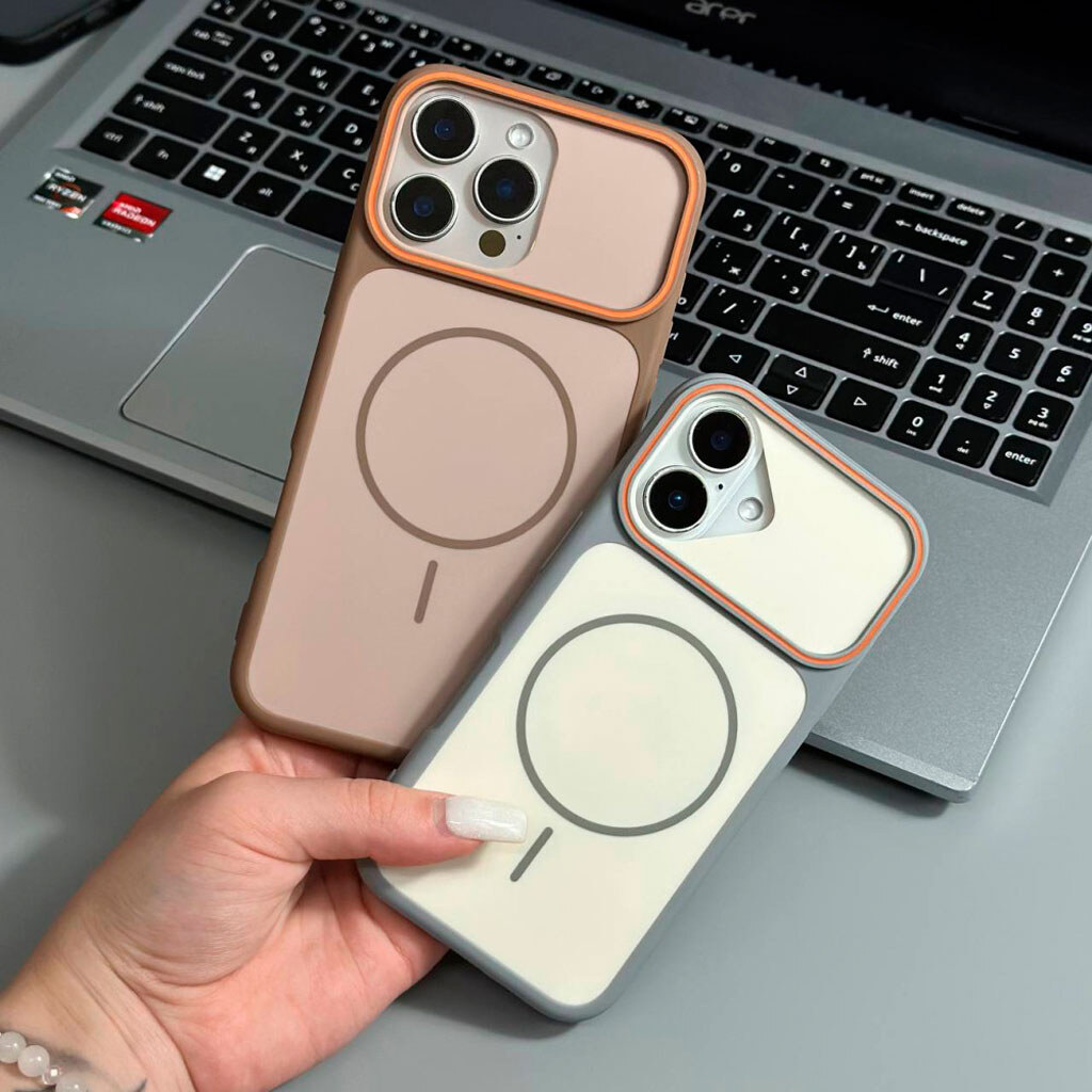 Чохол (накладка) Apple iPhone 17 Pro Max, Air Beats Matte Split Line, MagSafe, Помаранчевий - № 4 Чохол (накладка) Apple iPhone 17 Pro Max, Air Beats Matte Split Line, MagSafe, Помаранчевий - № 4