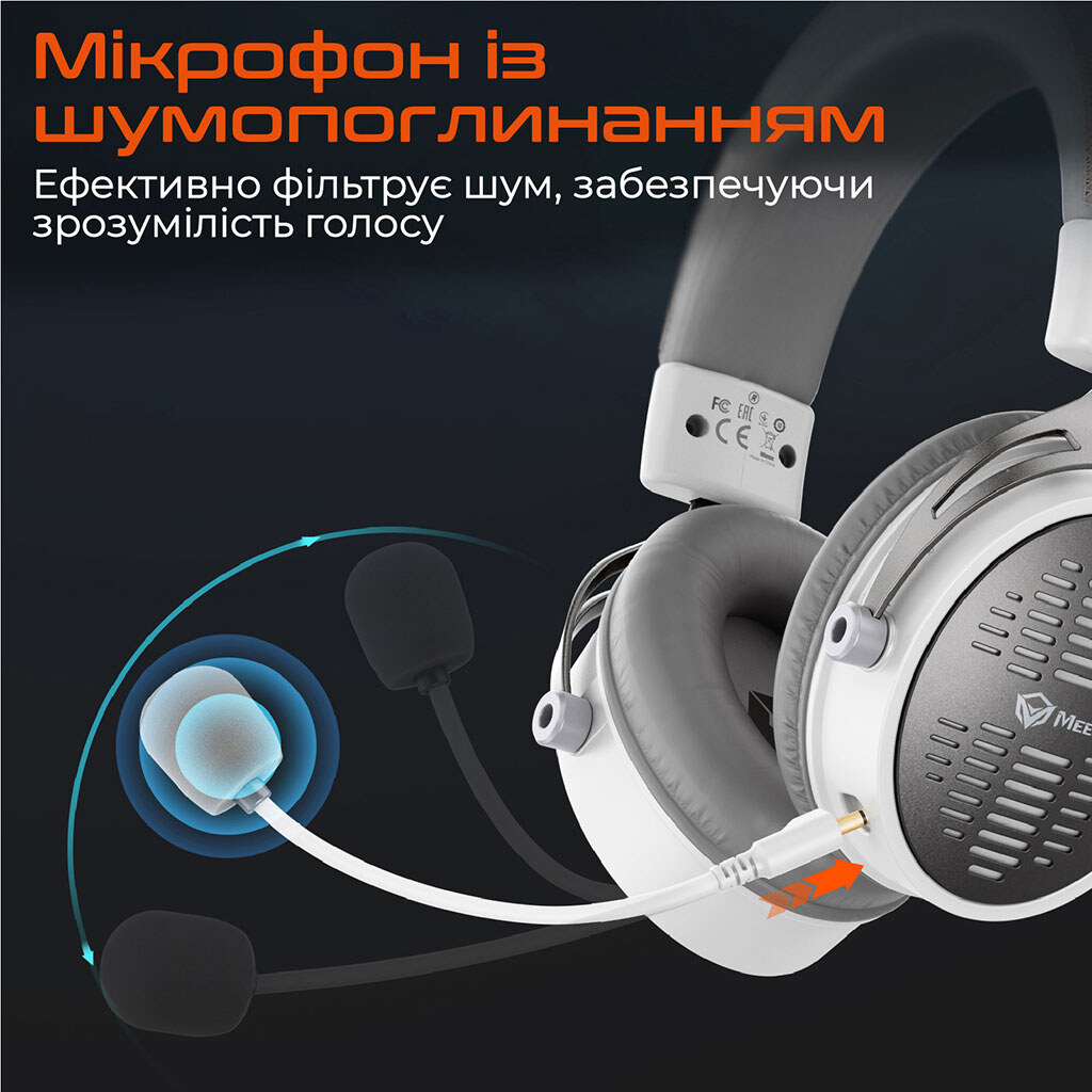 Bluetooth-гарнітура Meetion MT-BTH013-B, З мікрофоном, Стерео, Сірий - № 4 Bluetooth-гарнітура Meetion MT-BTH013-B, З мікрофоном, Стерео, Сірий - № 4
